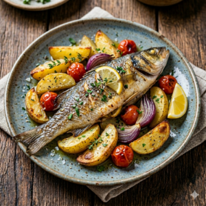 Branzino al forno con patate
